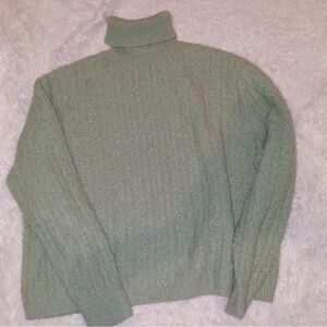 Zara Sage Green Turtleneck Sweater
